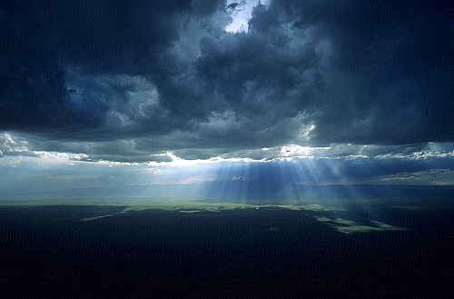 Aerial photo of God Rays After the Storm, El Paso County, Colorado, CO &nbsp;United States