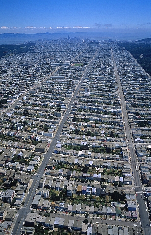 Aerial photo of San Francisco Neighborhood, San Francisco, California, CA &nbsp;United States