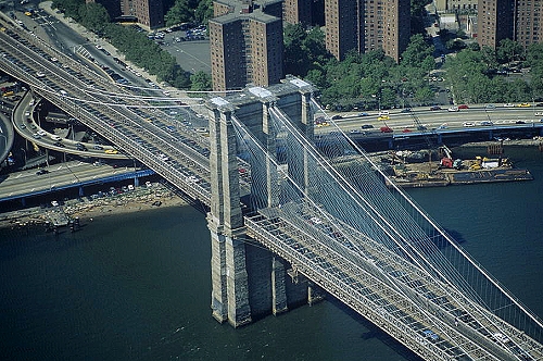 Aerial photo of Brooklyn Bridge, Midtown Manhattan, New York City, NY &nbsp;United States