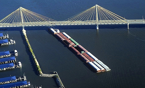 aerial photo of clark bridge  alton  illinois  il united states