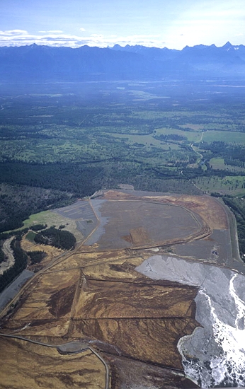 Aerial photo of Tailings Pond, Kimberly, British Columbia, BC &nbsp;Canada