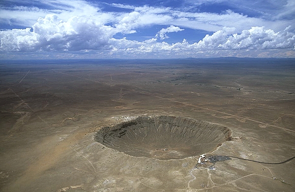 Aerial photo of Winslow Meteor Crater, Coconino County, Arizona, AZ  United States