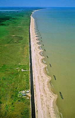 Aerial photo of Beach Groins, LA Aerial photo of Beach Groins, Gulf Coast , Louisiana, LA United States