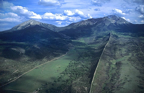 Aerial photo of Spanish Peaks, CO Aerial photo of Spanish Peaks, Huerfano County, Colorado, CO United States