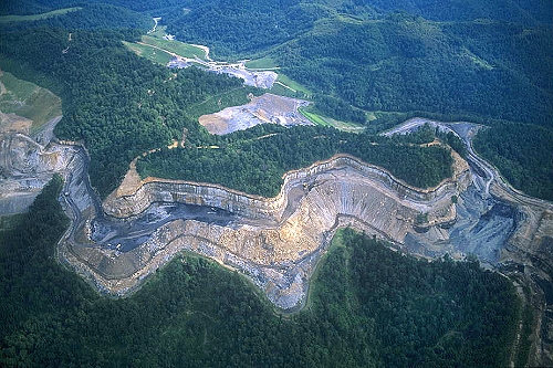 Aerial photo of Mountain Top Coal Mining, WV Aerial photo of Mountain Top Coal Mining, Logan County, West Virginia, WV United States