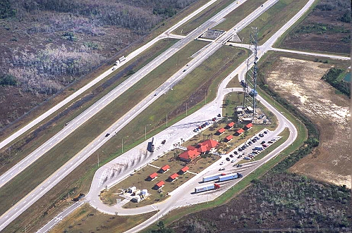 Airphoto Aerial Photograph Of Alligator Alley Rest Area Collier.