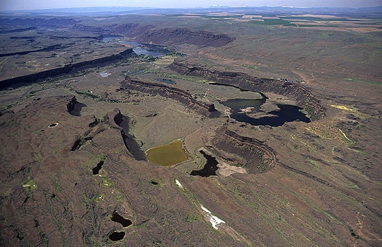 Aerial photo of Dry Falls, WA Aerial photo of Dry Falls, Grant County, Washington, WA United States