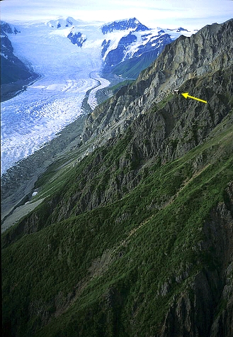 Aerial photo of Erie Mine, AK Aerial photo of Erie Mine, Bonanza Peak, north of McCarthy, Alaska, AK United States