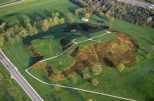 Aerial photo of Monks Mound, IL Aerial photo of Monks Mound, East St. Louis, Illinois, IL United States