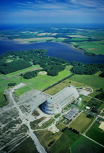 Aerial photo of WW2 Blimp Hangar, NC Aerial photo of WW2 Blimp Hangar, Pasquotank County, North Carolina, NC United States