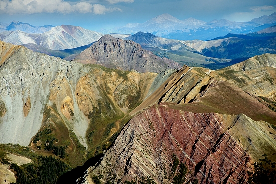airphoto aerial photo of mountain folding faulting pitkin